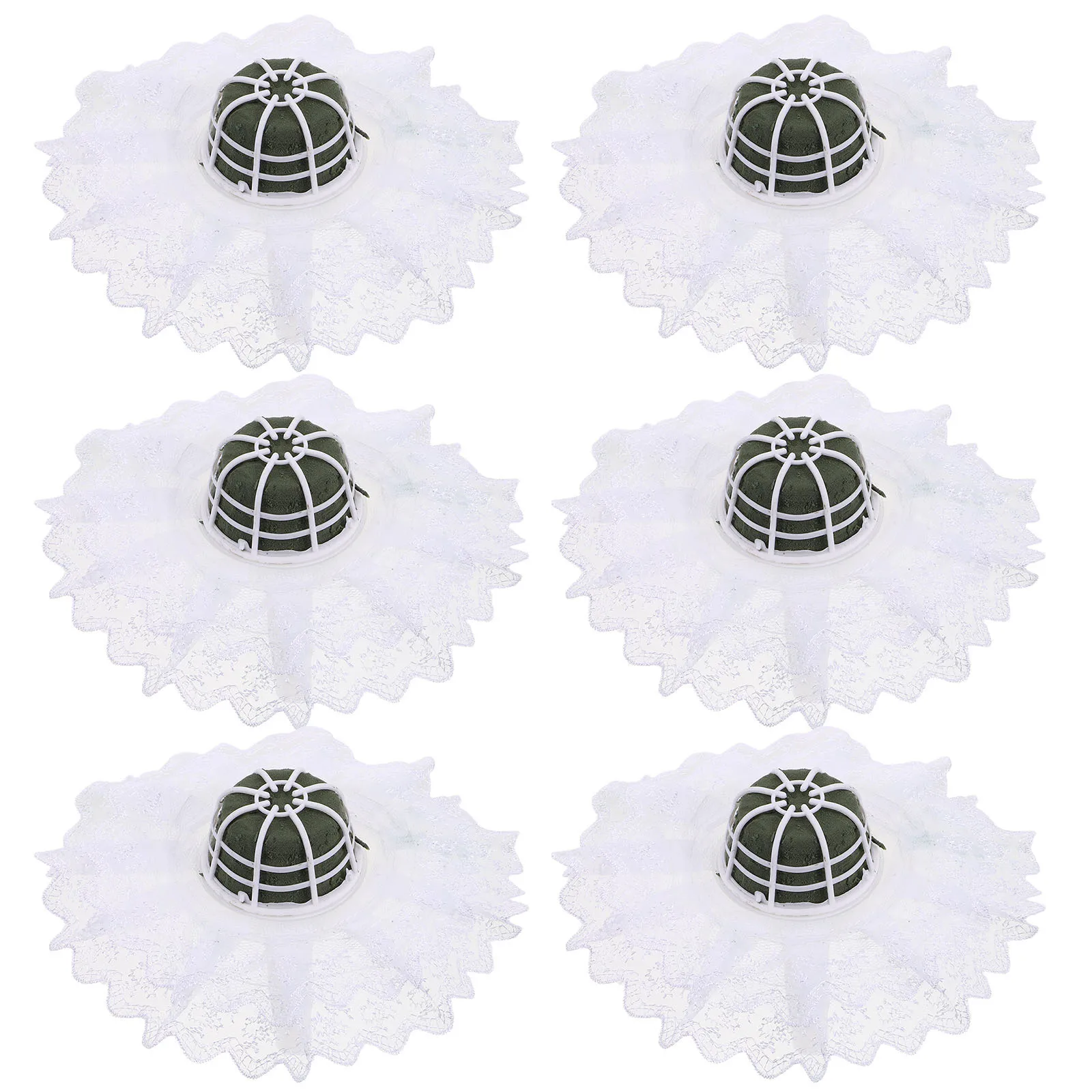 

6Pcs Floral Holder with Wet Foam Bridal Bouquet Holder Durable Resin Base for Wedding Flower Arrangements DIY Hand Bouquet