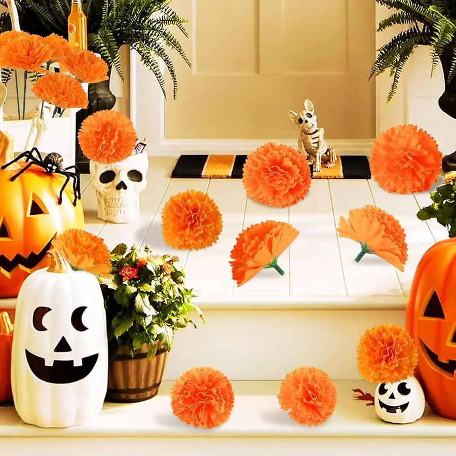 100 szt. Główek Kwiatów Ropuchli Hurtowo, Jedwabne Główki Ropuchli Sztuczne Kwiaty na Diwali Dekoracje Domu DIY Wieniec Girlanda Dzień D