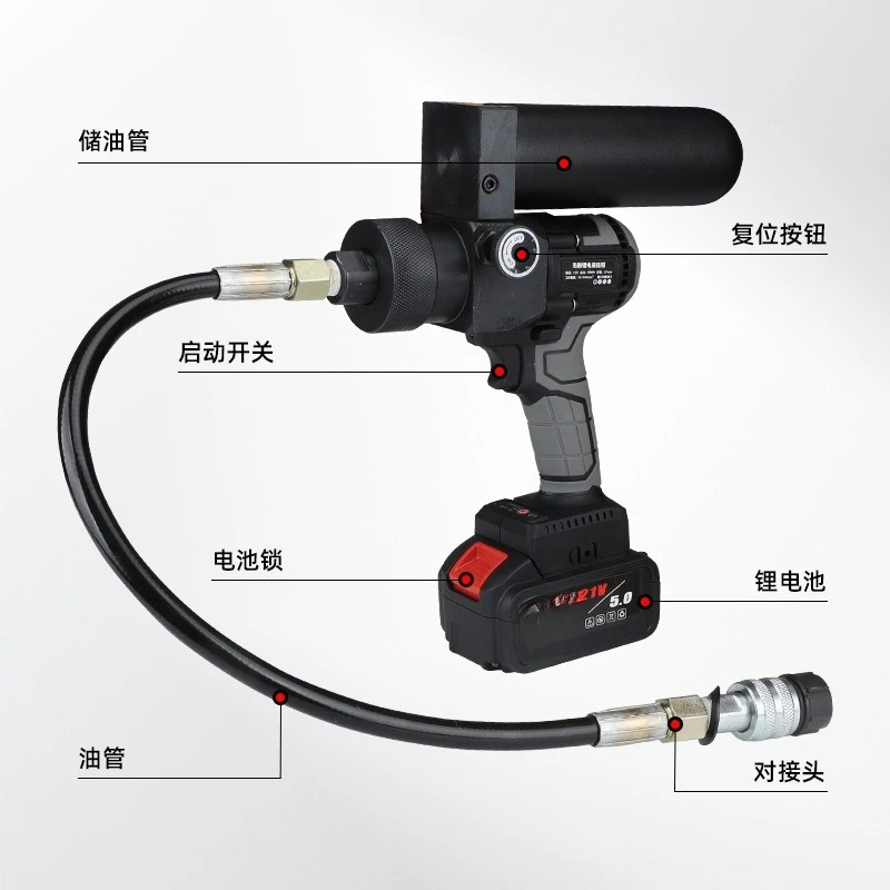 بطارية ليثيوم محمولة باليد مضخة هيدروليكية صغيرة جدًا 70 تريليون باسكال مضخة هيدروليكية كهربائية عالية جدًا #5