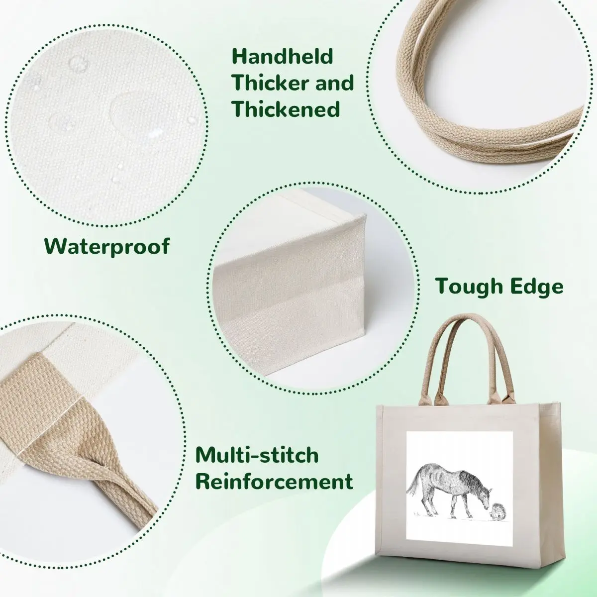 Hedgehog and the Horse Tote Bag Candy bags cloth bag woman shopper bag women canvas tote bags men