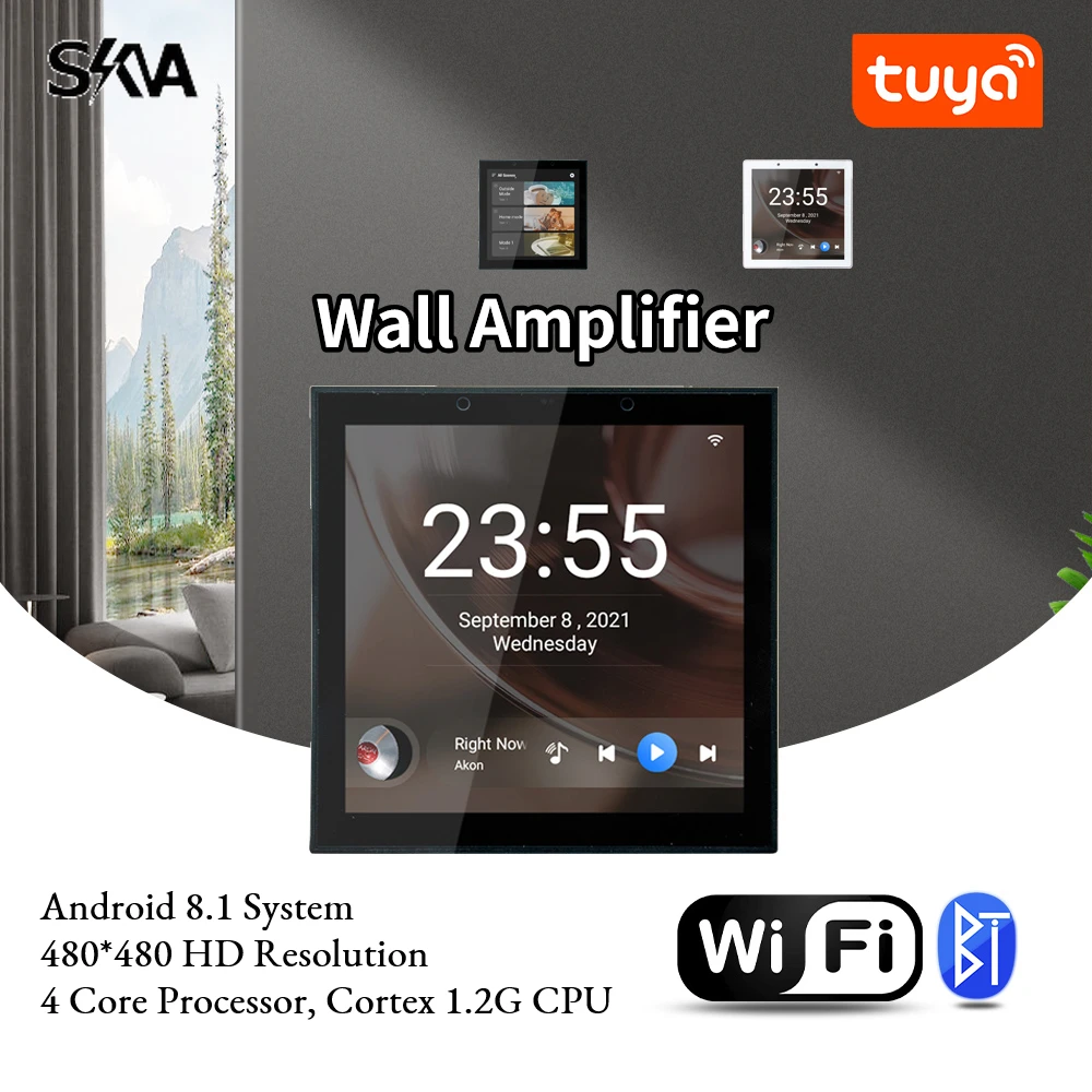 Wi-Fi Full Screen Touch Tablet 4'' IPS Display Resolution Android 8.1 4-Core Cortex A7 Processor Black/White with Remote Control