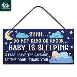 Putuo Decor Single Sided PVC Sign, Do Not Ring Baby Is Sleeping Please Leave the Package at the Door Thank You, Decor for Home