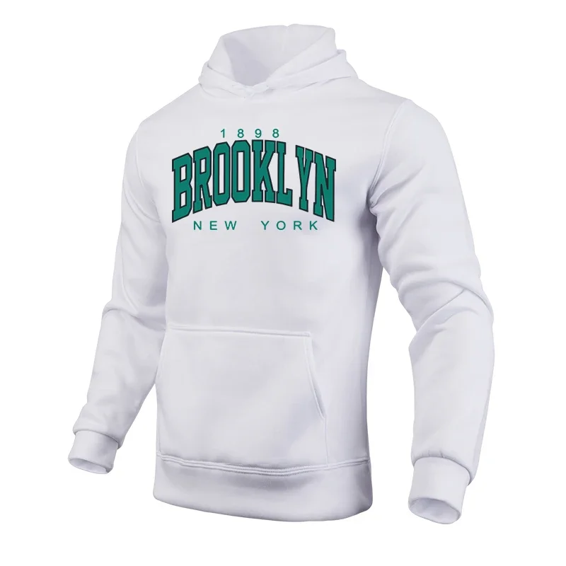 2025 بروكلين موضة هوديس للرجال كل موسم اليومية عادية الرياضة قمصان سويت شيرت بقلنسوة الذكور المنزل في الهواء الطلق الراحة الدافئة البلوز