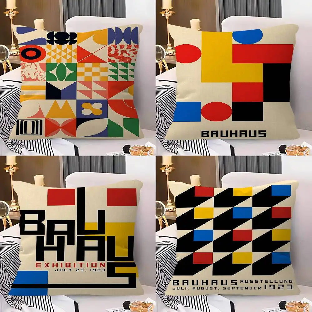 Abstract Bauhaus Exhibition Cushion Cover Car Throw Pillow Case For Sofa Car Christmas Gift 40x40cm 45x45cm
