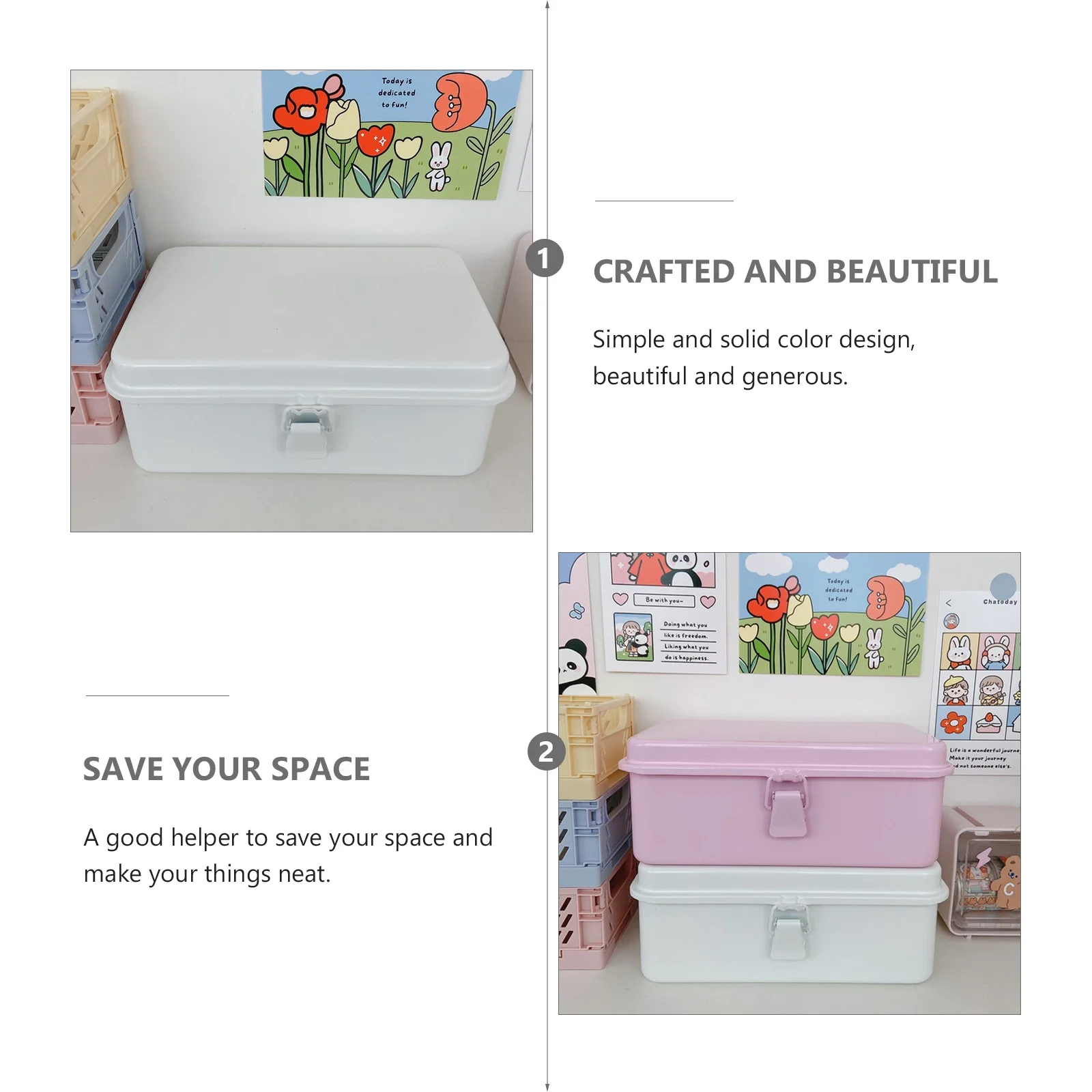 1Pcs Sundries Storage Container Sturdy Metal Desktop Box for Small Items Correction Fluid Scissors Rust-Resistant Smooth Finish