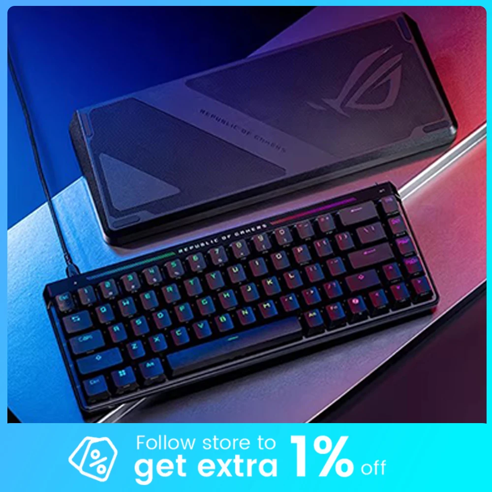 

Механическая игровая клавиатура ROG Falchion ACE HFX с магнитными переключателями, 8 кГц, RT-Toggle, низкой задержкой, RGB-подсветкой, Gasket-креплением, Hot-Swap, аксессуары для ПК