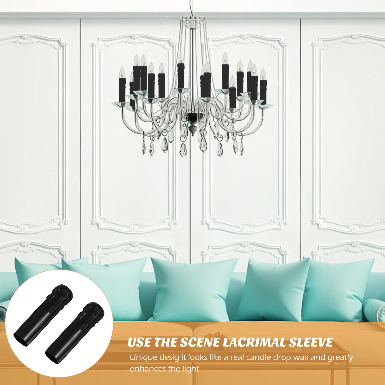 

20Pcs Tear Drop Sleeve for Covers Plastic Chandelier Socket Tubes Vintage Waterproof Lightweight Decorative Holder