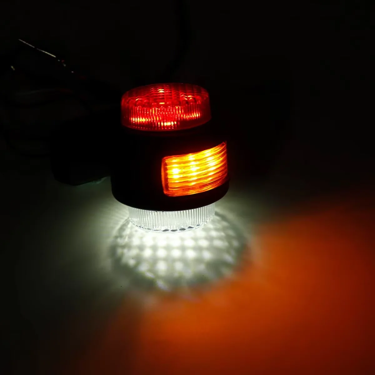 2PCS dreiseitige Lkw Licht Anhänger Seite Marker Licht LED Bremslicht Parkplatz Position Lampen Blinker LED Warnung Rücklicht