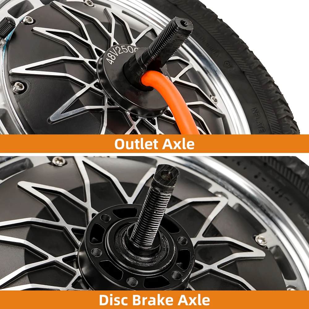 أقوى 12 بوصة محور المحرك عدة سكوتر كهربائي عجلة المحرك دراجة منفذ مزدوج تحويل عالية السرعة