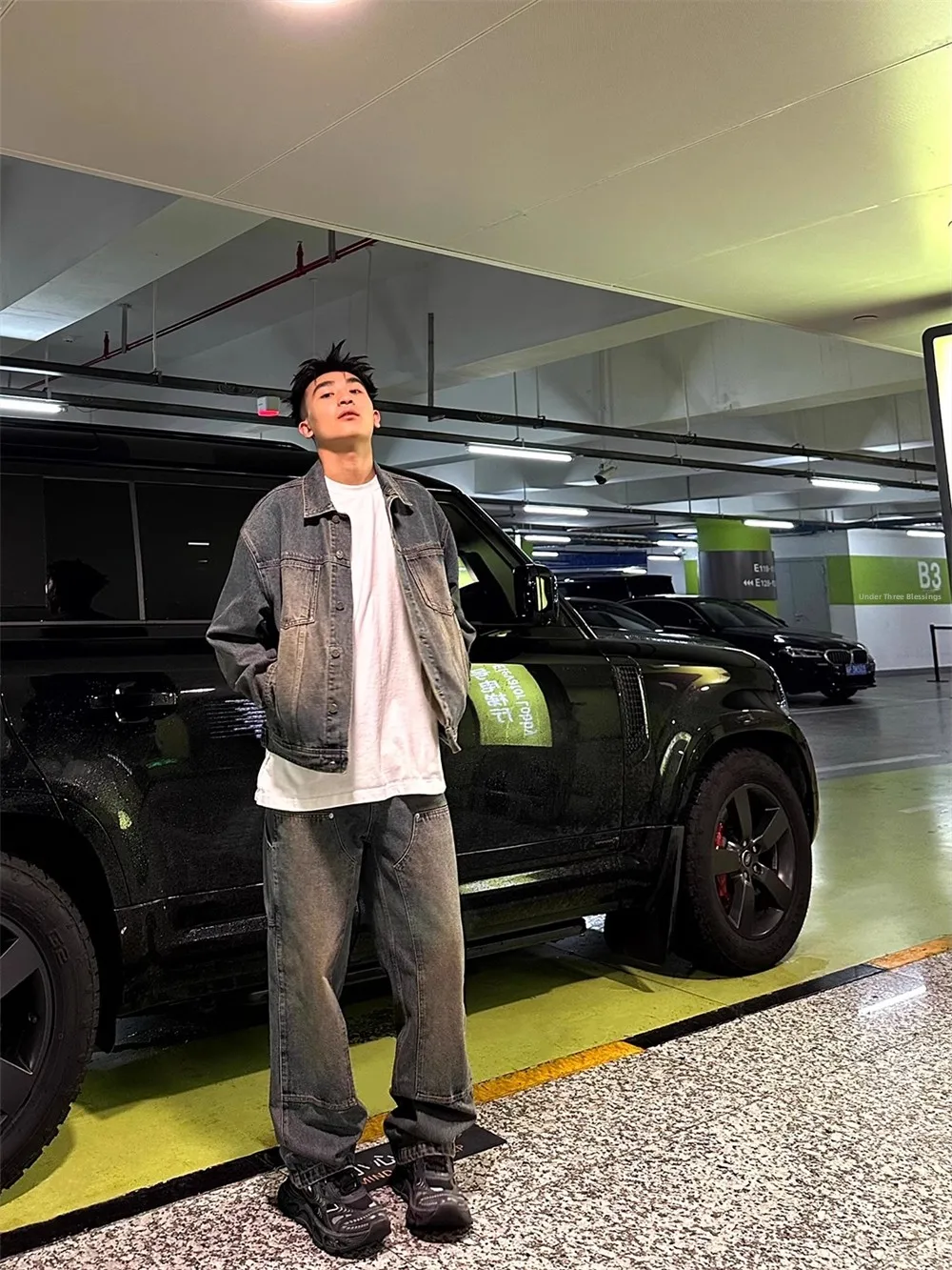 

Американские уличные джинсы с завязками в стиле ретро, мужские свободные повседневные прямые брюки, брюки с двойными коленями, молодежные длинные брюки