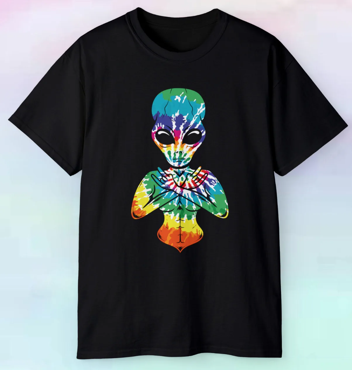 

Tie-Dye Alien Peace | Colorful Graphic Tee | Psychedelic Alien Shirt S-5XL