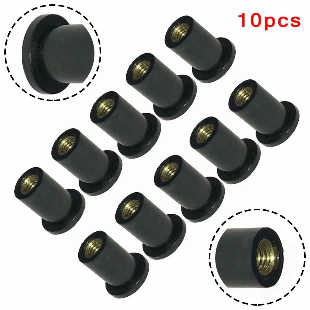 10pcs/set Motorcycle Windshield Rubber Nuts M5 Vibration Damper Panel Mounting Nuts 5mm For Most Windshields Motorcycle ATV