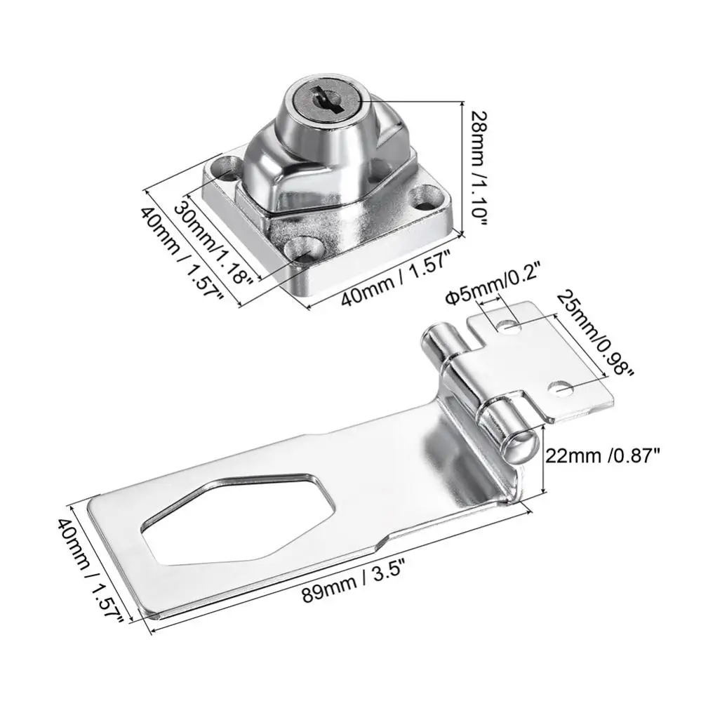 1 Piece 4 Inch Knob Safety Lock Zinc Alloy 90 Degree Door / Cabinet / Drawer Locks Cabinet Hardware with Key, Screws