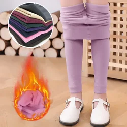 Plus Cute Children Pants Color Autumn Soild Bottom Leggings Fond Rabbit Thick Cotton Warm Pants Part Winter Kids Baby Girls