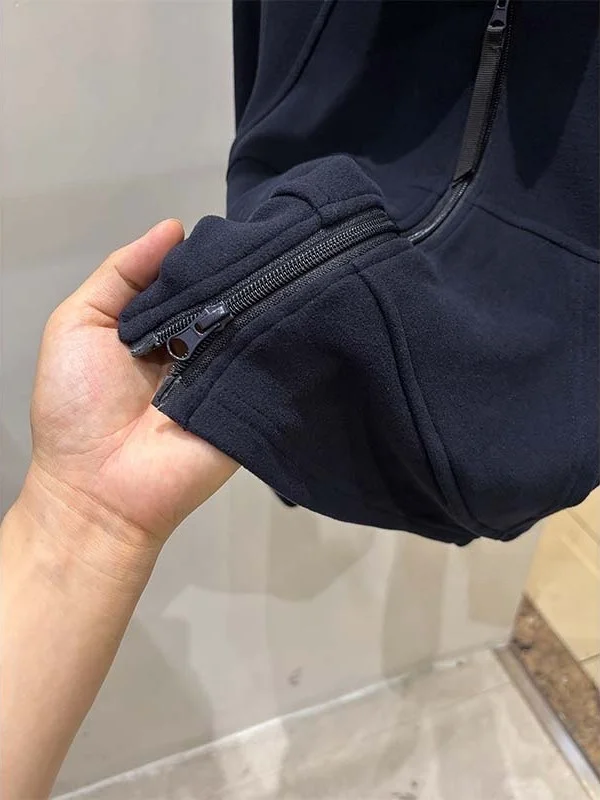 Ciepła bluza z kapturem na zamek błyskawiczny, damska, luźna, wyszczuplająca, rozpinana, codzienna odzież wierzchnia, modna bluza z wysokim kołnierzem, długi rękaw, styl koreański.