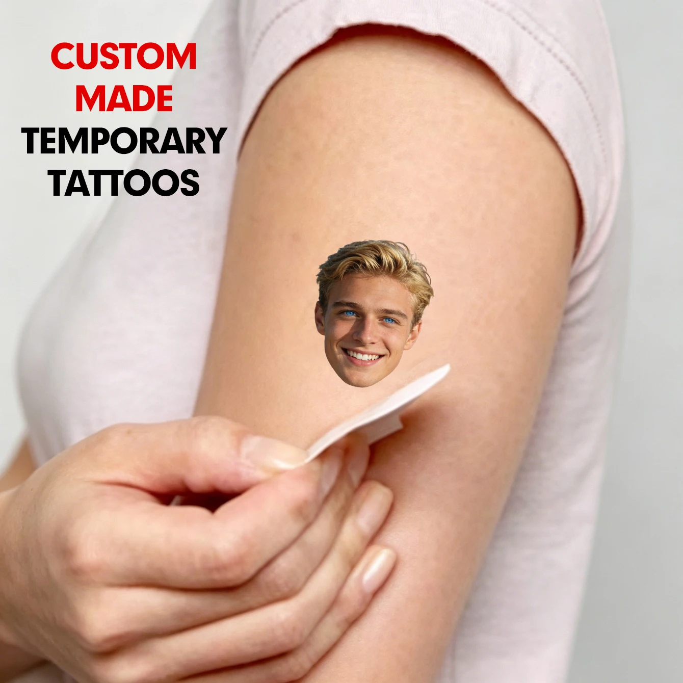15-Pack Temporary Tattoos  Customizable Photo Face  Pet Images and Couple Designs  Rectangular Shape  Perfect Party Gift for Boy