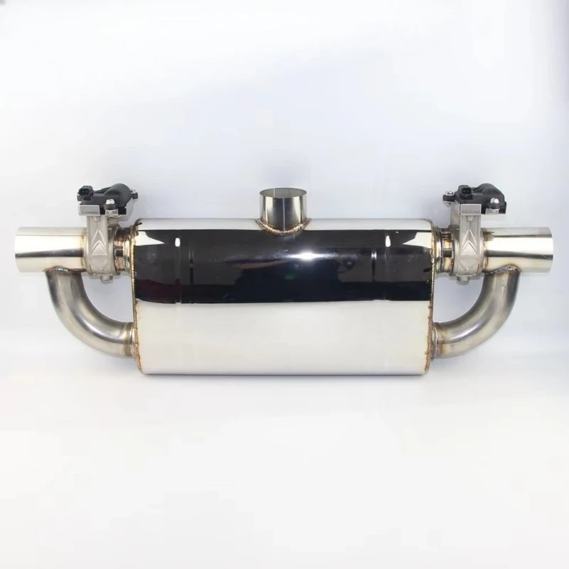 304 الفولاذ المقاوم للصدأ خمار ماسورة العادم 51 مللي متر 63mm70mm76mm كاتم الصوت الإلكتروني صمام التحكم كاتم صوت العادم