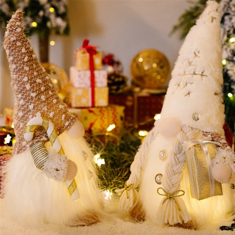 A59E-Boneka Tanpa Wajah Natal Gnome Dekorasi Selamat Natal untuk Rumah Ornamen Natal Hadiah Natal Navidad Natal Tahun Baru Mudah untuk U