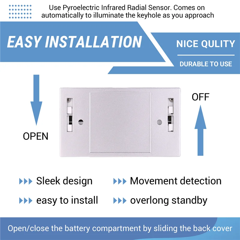CMHI-4 LED Auto PIR Infrared Wireless Door Keyhole Motion Sensor Light Lamp
