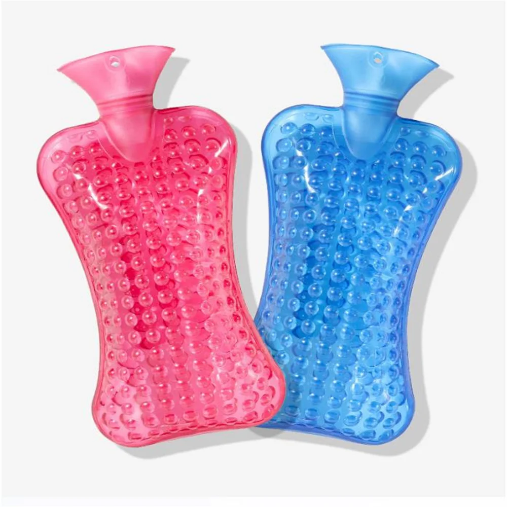 2000ml Pillow shaped Massage Convex Point Warm Water Bag Water Injection Hot Water Bag +Cloth cover For Neck Protection