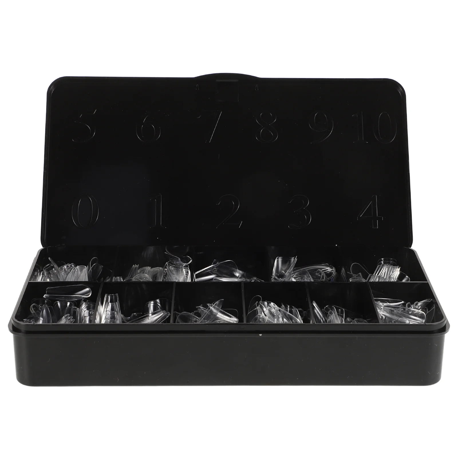 

500 шт., прозрачные типсы для ногтей, полное покрытие, короткие ногти в форме гроба, материал ABS, дышащий, легко удаляемый, для профессионального личного использования