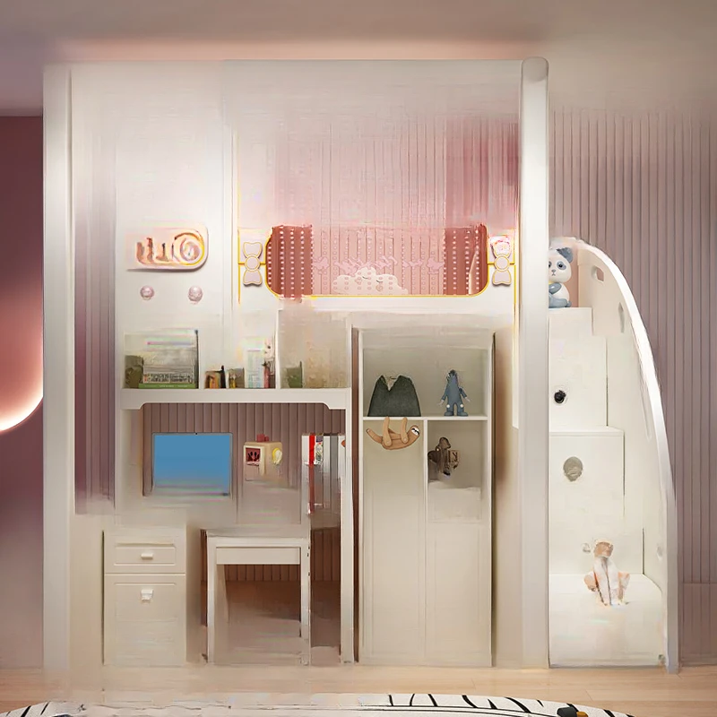 

Children's bed, bed, desk, multifunctional combination, tree house, wardrobe, integrated adult cloakroom, bed, small unit