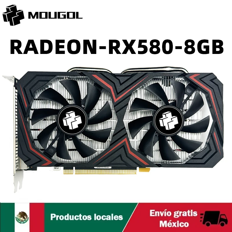 

MOUGOL AMD Video Card RX580 8GB 256Bit 2048SP Graphics Cards GDDR5 RX 580 Series 6Pin Radeon GPU Interface Computer Combo