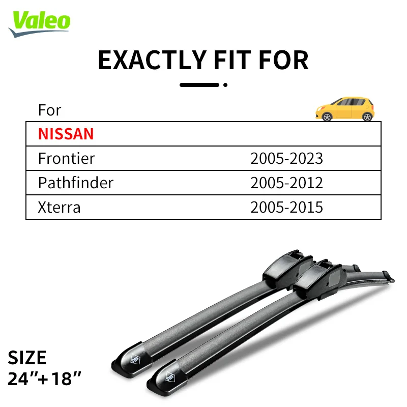 

VALEO Windshield Wipers J Hook U Type For NISSAN Frontier 2005-2023 Pathfinder 2005-2012 Xterra 2005-2015