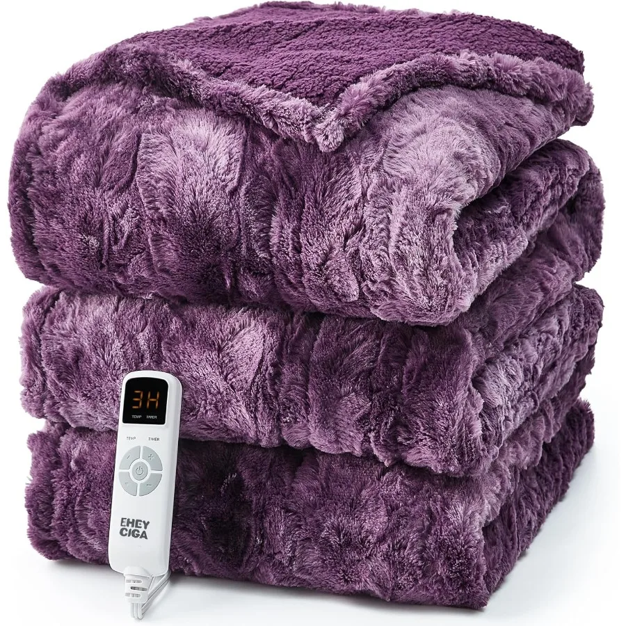 

Electric Heated Blanket Throw Faux Fur 10 Hours Auto Shut Off 9 Heating Levels Heating Blanket Throw Soft Warm Heated Blanket F