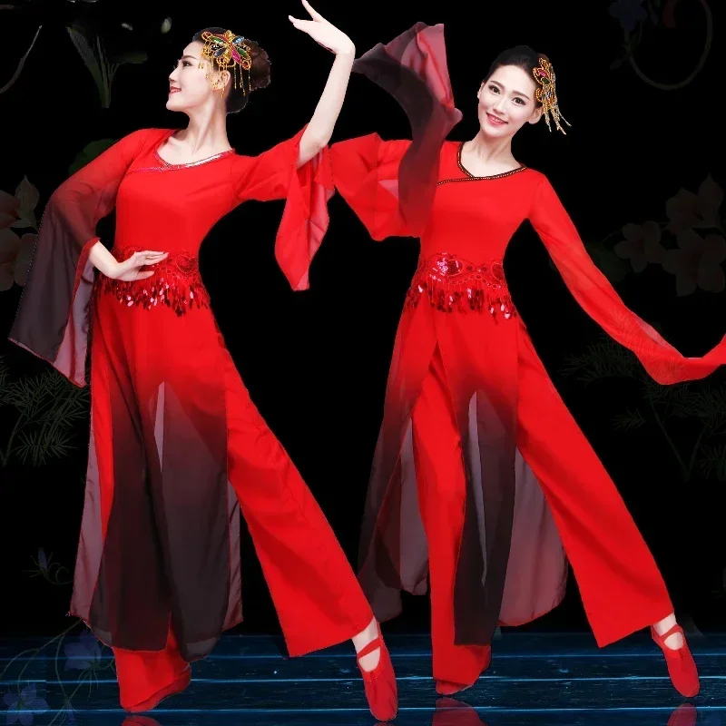 

Chinese Folk Dance Drum Yangko Dance Costumes Women Traditional National Square Dance Suit Classical Fan Dancer Wear for Stage