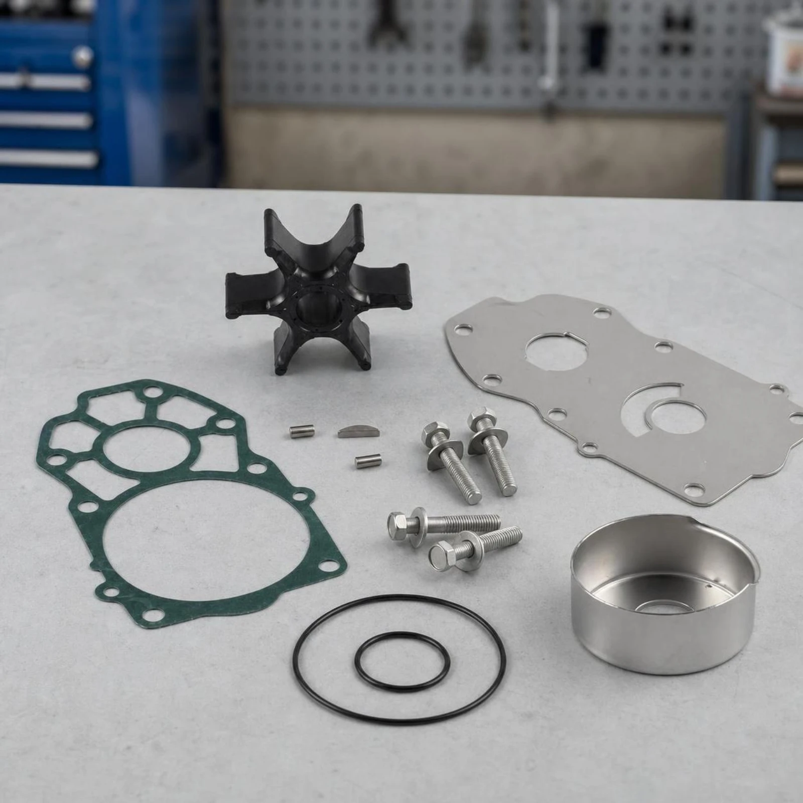 Coolant Pump Repair Kit Complete Coolant Pump Service Kit Outboard Motor Impeller Maintenance Part Restoring for Boat Owners