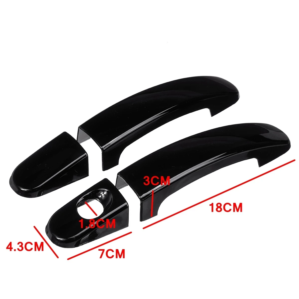 

8 PCS/SET Car ABS Glossy Black 4 Door Handle Covers For Ford Focus Escape Kuga Ranger 2013 2014 2015 2016 2017 2018