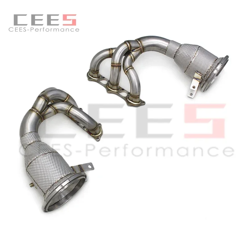 CEES  Stainless Steel With Free Flow Exhaust manifold Header Downpipe For Porsche 911 992 GT3 4.0 2017-2023 Exhaust pipe