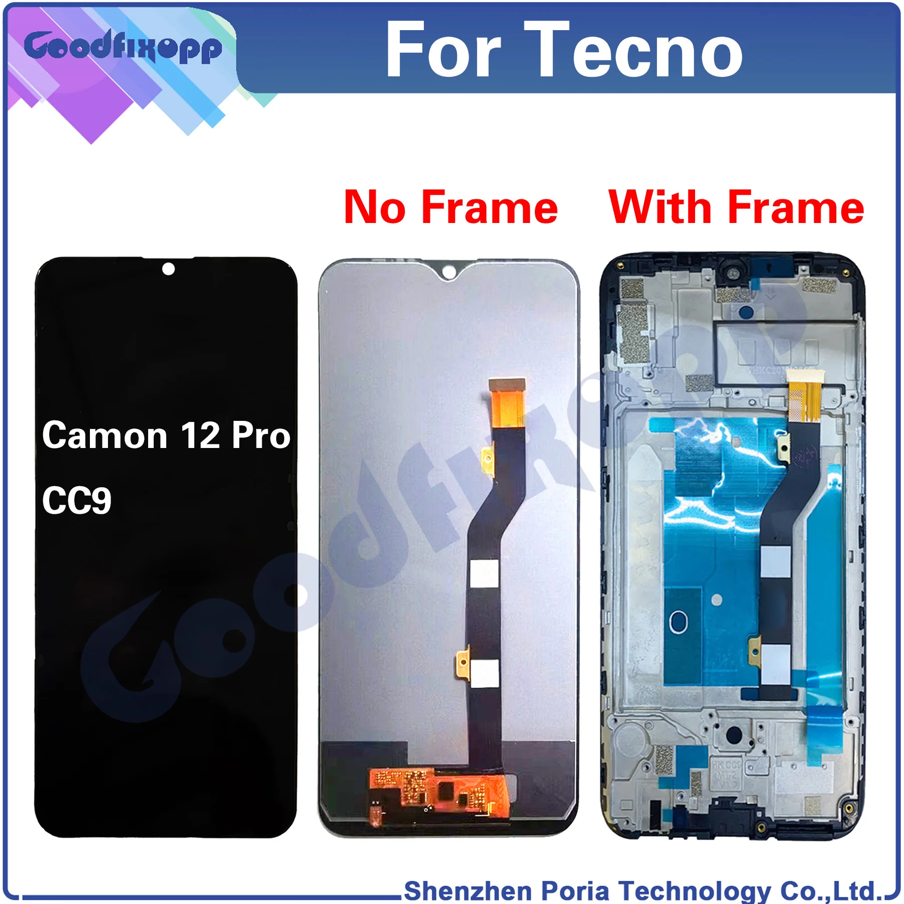 For Tecno Camon 12 Pro CC9 Camon12Pro LCD Display Touch Screen Digitizer Assembly Repair Parts Replacement