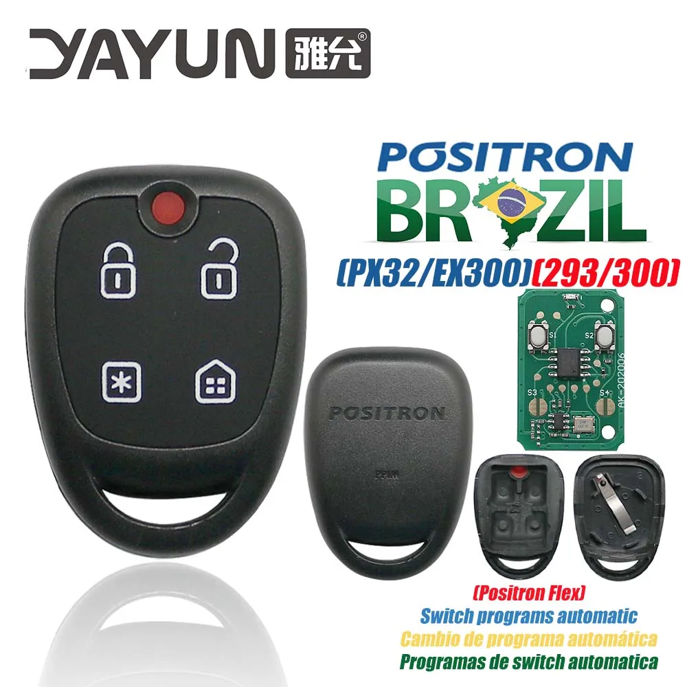 YAYUN AKBPCP127AT PXN48 Remote Key Alarm 4 Button System Double Program (293/300) For Brazil Positron Flex