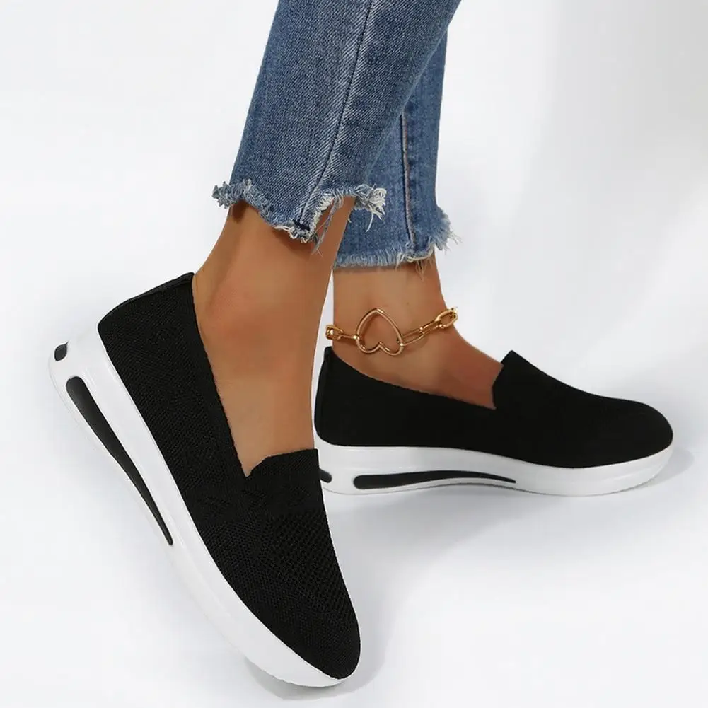 Breathable Slip-on Shoes Women's Slip-on Sneakers Breathable Mesh Walking Shoes Lightweight Casual Running Shoes for Ladies