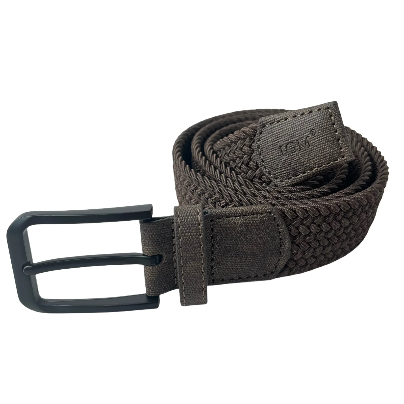 Braided Golf Belt for Men Stretchy Woven Canvas Women Belt No Hole Pin Buckle Elastic and Comfort for Casual Pants and Jeans