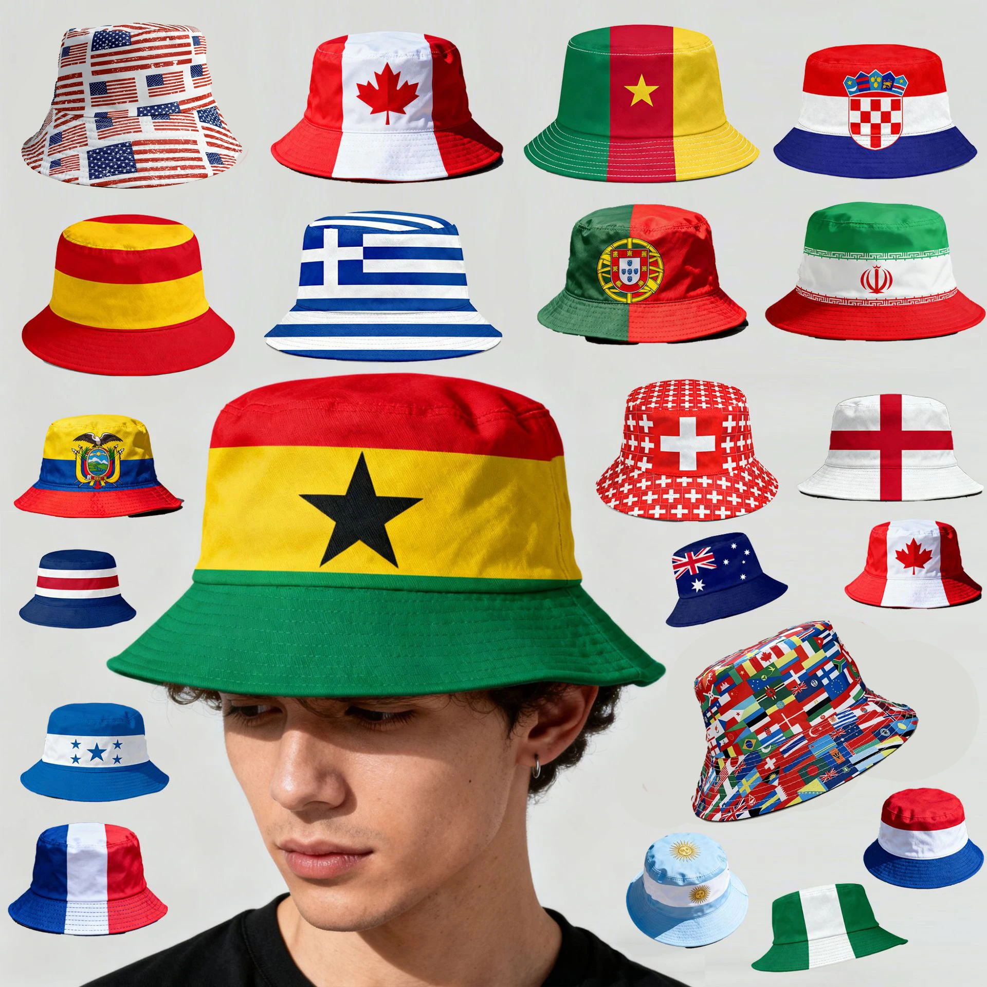 2026 Countries National Flag Bucket Hat Men Women Football FanParty Football Cup Sports Support Sun Hat Soccer Fan Fisherman Hat