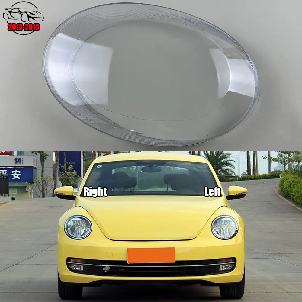 

For Volkswagen VW Beetle 2013 ~2019 Headlamps Cover Transparent Lampshade Headlight Shell Plexiglass Car Replacement Front Lens