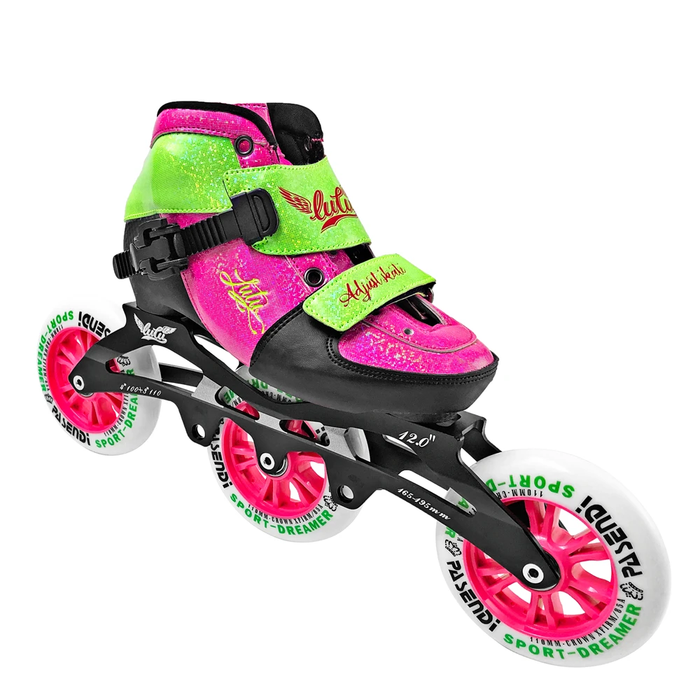 inline speed skates 4 Size Adjustable, for Adult Kid Children adjustable single wash shoes inline roller skates 3 wheels