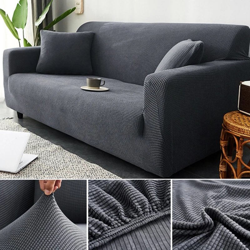 

Thick Jacquard Sofa Cover for Living Room 1/2/3/4 Seater Polar Fleece Fabric Elastic Sofa Cover L-shaped Corner Sofa Cover