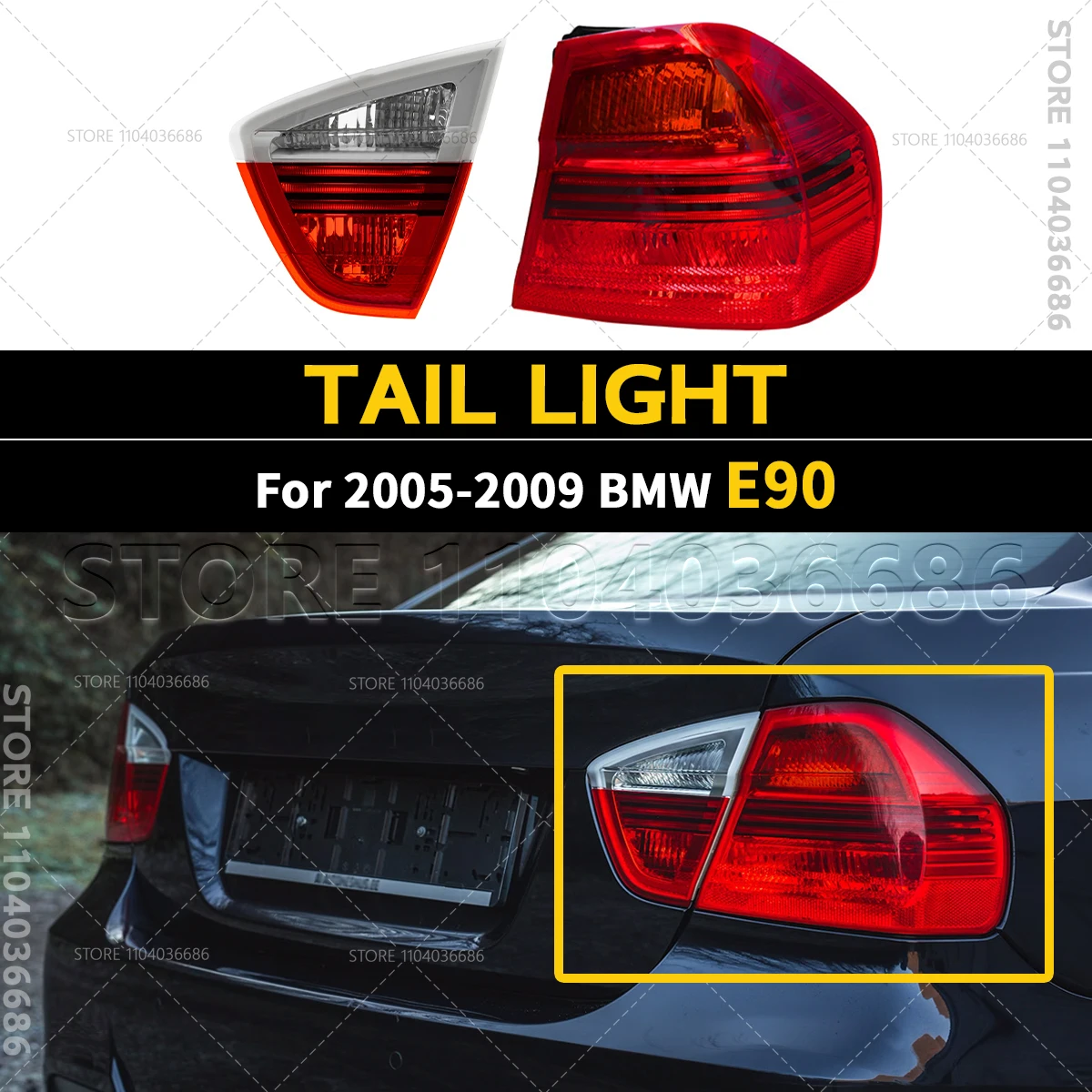 

For 2005-2009 E90 BMW 323i 325i 328i 330i 335i M3 Tail Light Rear Lamp 63216937457 63216937458 63216937459 63216937460