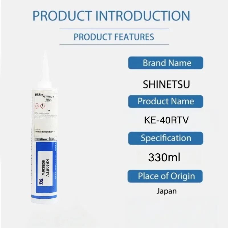 Shin-Etsu KE-40RTV-W 330ml One-Component RTV Sealant, White, Heat-Stable, Low Volatility, Electrical Insulation