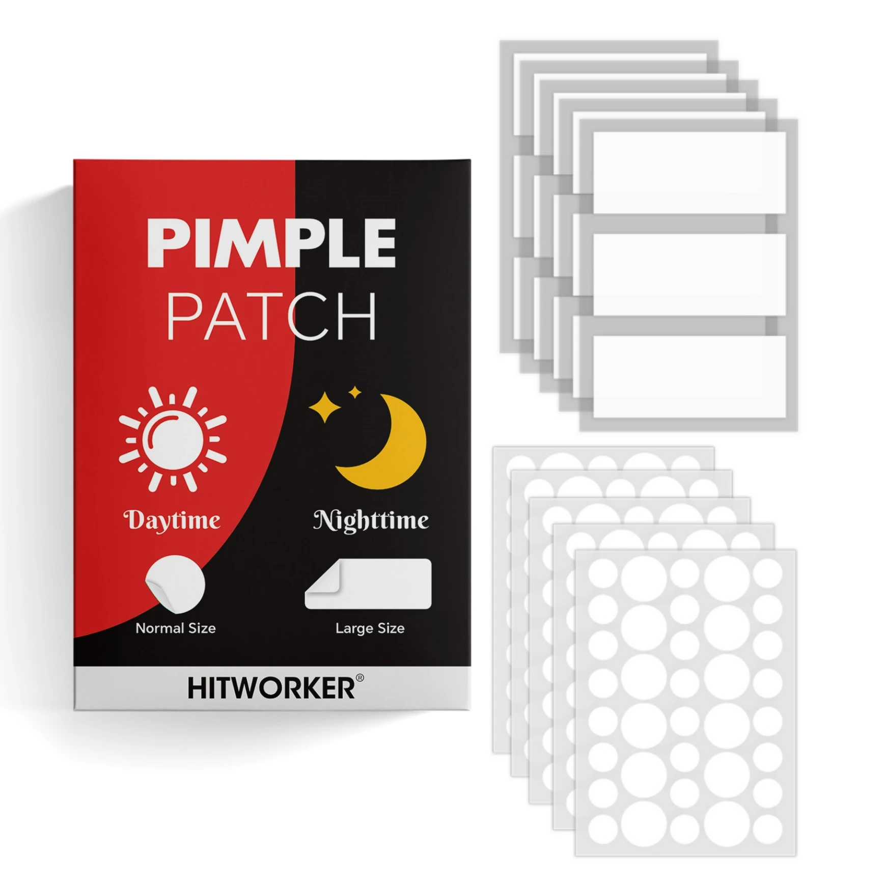 195pcs Hydrocolloid Acne Patches Assorted Shapes for Targeted Application Highly Effective Absorption for Various Skin Areas