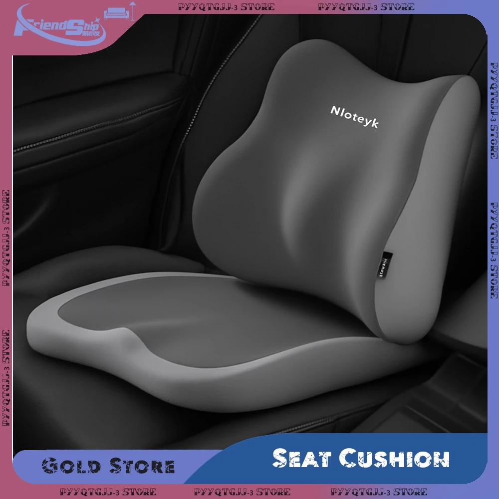 

Car Seat Cushion Lumbar Support Pillow Memory Foam Seat Cushion Driver Height Breathable Washable Universal Vehicle Backrest