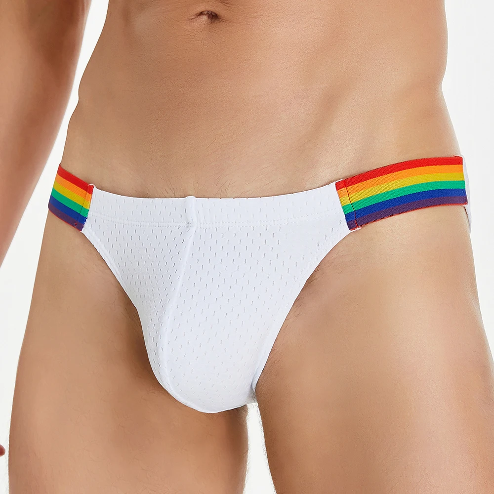 Seobean-men\'s sexy rainbow belt briefs underwear new design Men Underwear Sexy Men Brief Underpants