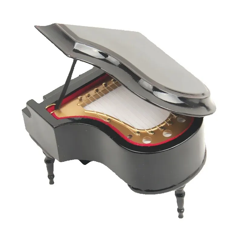 

123Mini Musical Instrument Model Grand Piano Cover Guitar Metronome Piano Guzheng Music Box Music Box