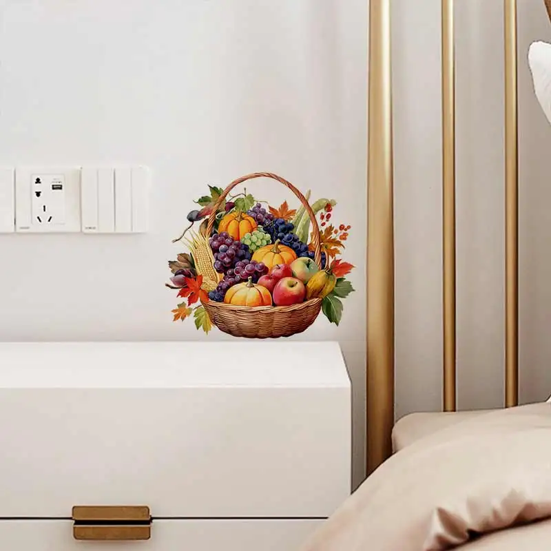 Fruit Basket Self-Adhesive Wall Decal - Removable, Reusable Transparent Sticker for Kitchen & Living Room Decor S1008