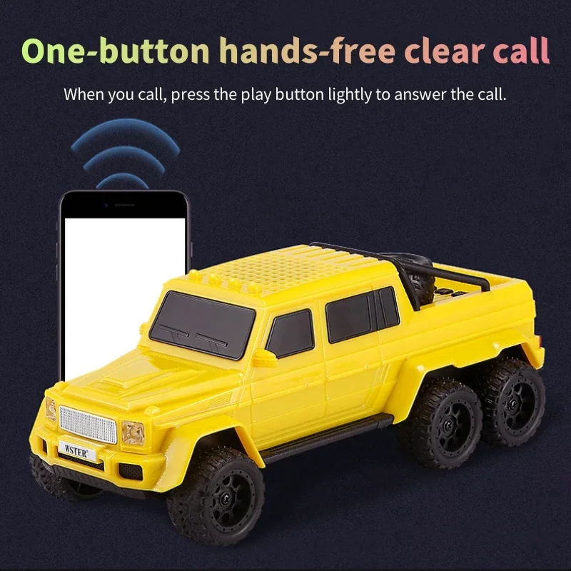 大型重低音ハイパワー8WピックアップトラックスピーカーWS-G63ワイヤレスBT車型ミュージックスピーカー、BT、USB、TF、AUX、FM、TWS対応