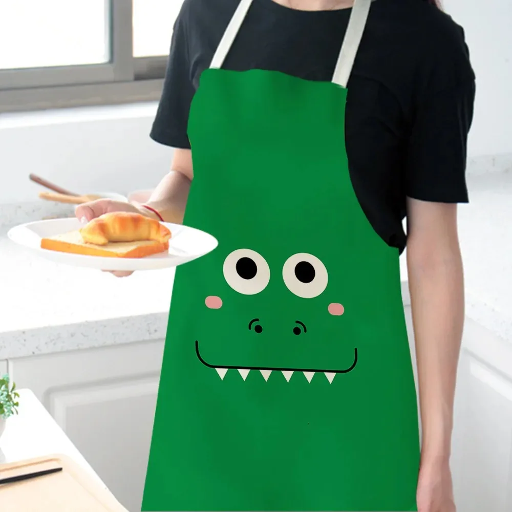 Antifouling Kitchen Apron Cute Animal Cotton Linen Sleeveless Man Women Chef Cooking Aprons Kitchen Accessories 68X55CM